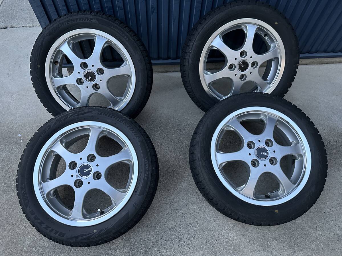 ブリヂストン アルミホイール CITTA ・ スタッドレスタイヤ ブリザックVRX2 165/55-R 14 4本1セット拍卖