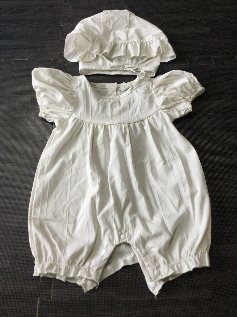 SHEIN シーン デザインロンパース&帽子 オフホワイト 3-6M 拍卖