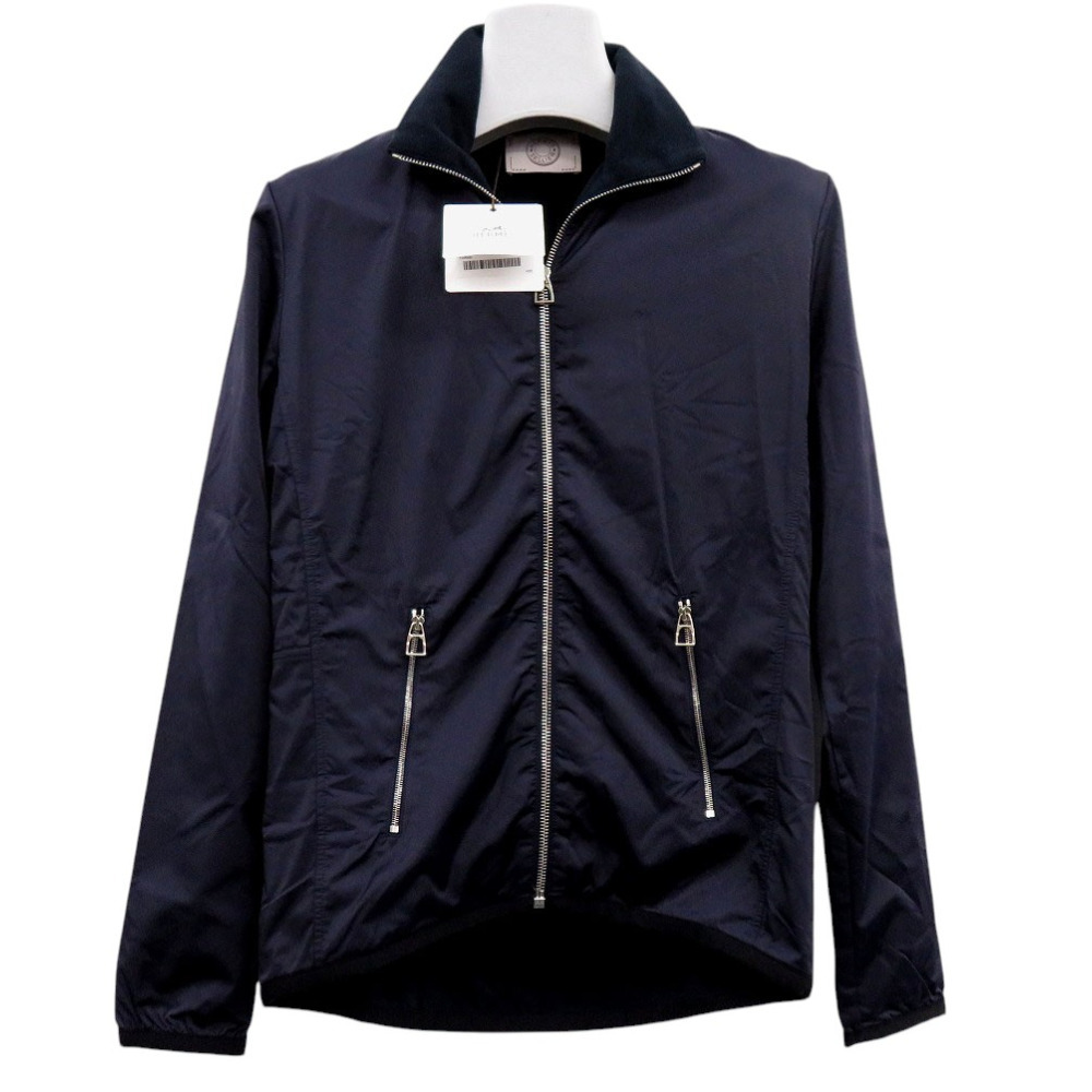 未使用品 エルメス ウォームアップ フリースジャケット 800165E ナイロンジャケット ネイビー 0935 HERMES拍卖
