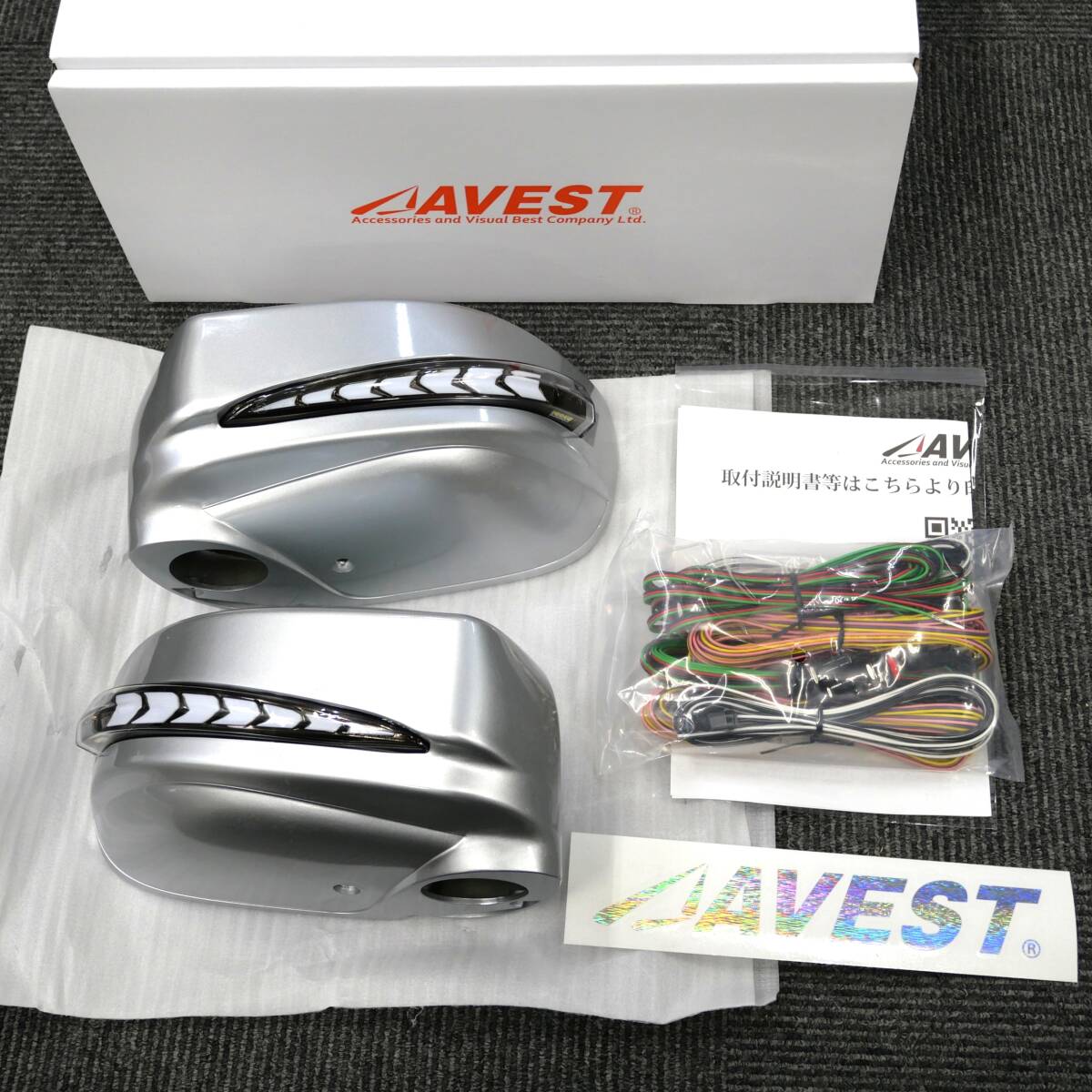 NISSAN R35 GT-R GTR用 シーケンシャル流れるLEDドアミラー ウインカー付カバー Web非売品 ブロンズ枠 白ポジション KAB■AVEST アベスト拍卖