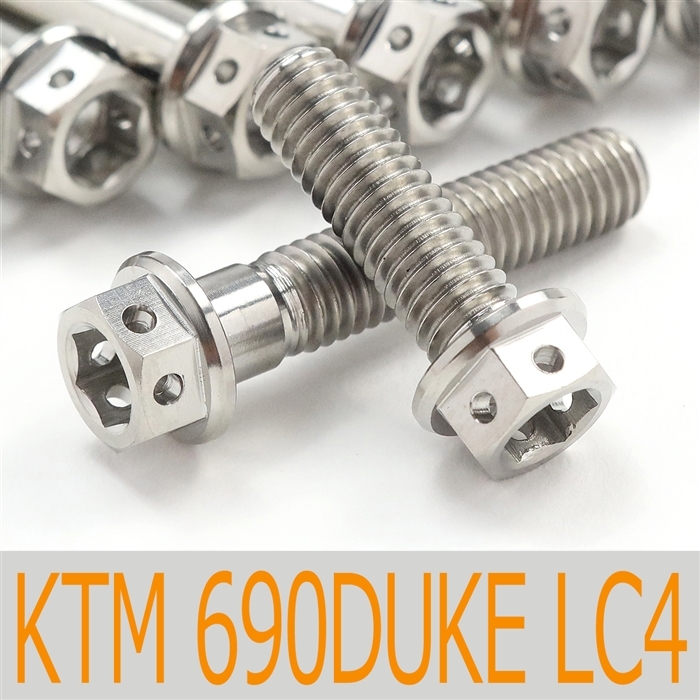▽KTM 690DUKE/デューク LC4 チタンボルトセット クラッチエンジンカバー レーススペックタイプ シルバー/12本set (KT4001CSI)拍卖