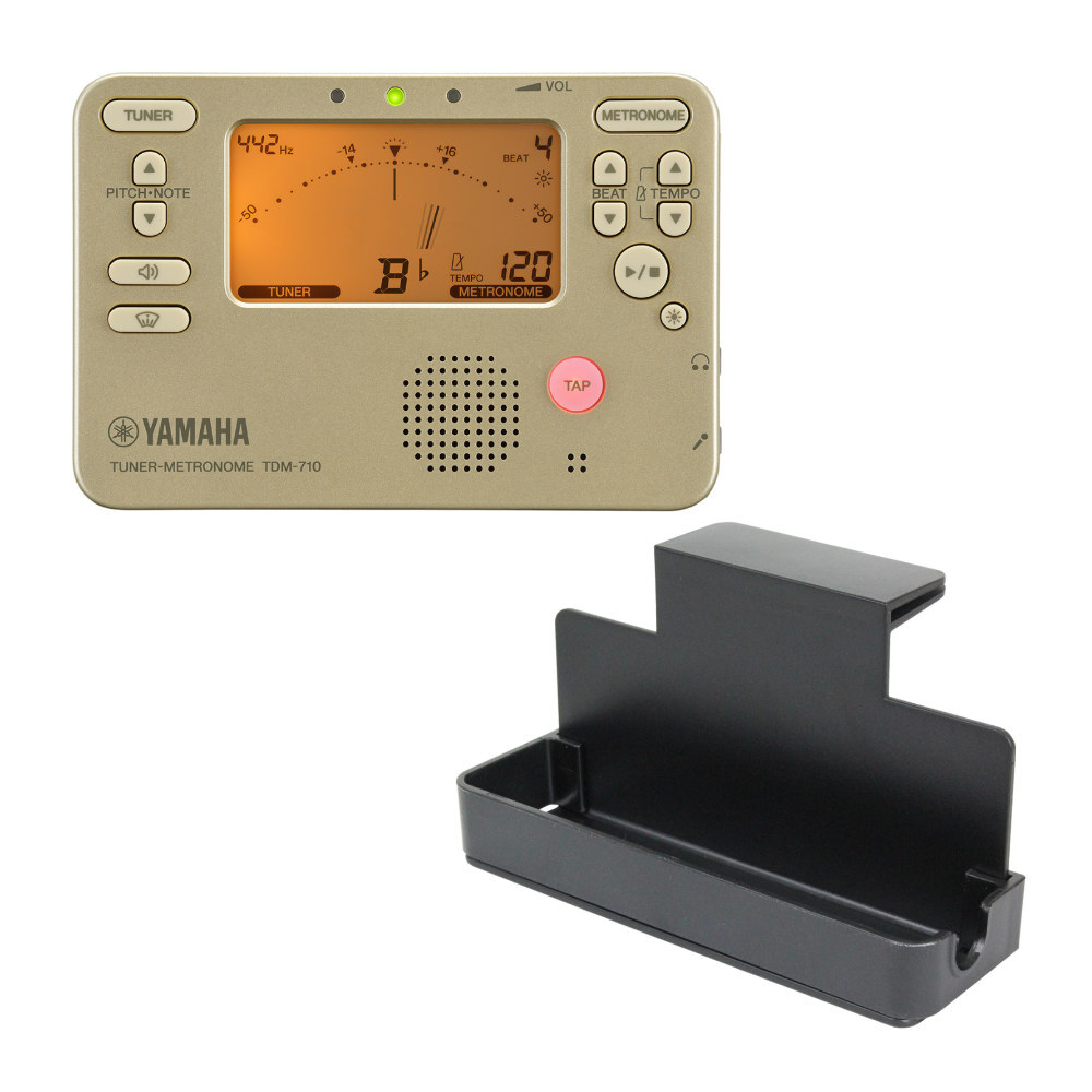 YAMAHA ヤマハ TDM-710GL ゴールド チューナーメトロノーム 譜面台トレイラック付き 2点セット拍卖