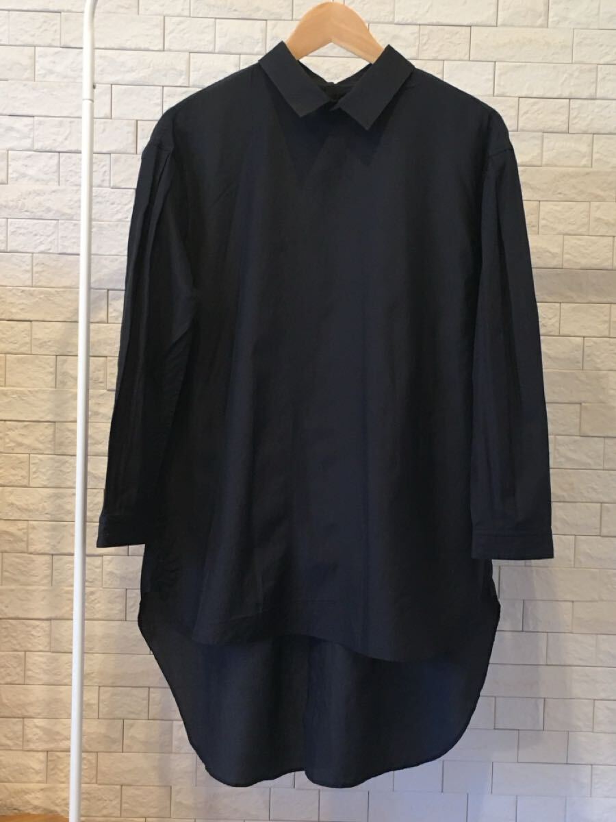 ENensorcivet コットンシルク 長袖シャツ 2サイズ ブラック MADE IN JAPAN イーエヌアンソール 日本製拍卖