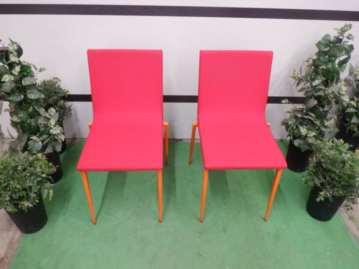 ④OG-イス3/QUON/クオン/JOIFA635/赤色/W640㎜・D530㎜・H820㎜/スタッキングチェア/2脚セット拍卖