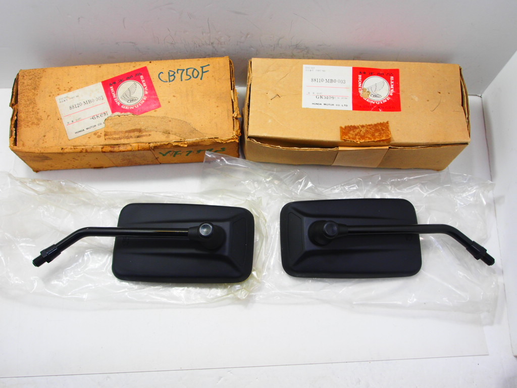 新品未使用 ホンダ純正 MSミラー 黒角10mm左右 CB750FB VF750セイバー CBX750ホライゾン CBX650 VT500アスコット CX650ユーロ バリバリ伝説拍卖