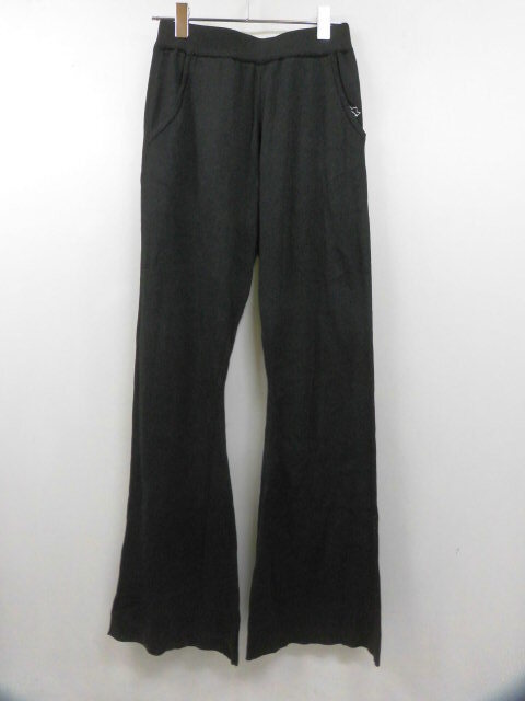 RODEO CROWNS WIDE BOWL ロデオクラウンズ ワイドボウル ニットフレアパンツ ウエストゴム ワンポイント刺繍 ボトムス ブラック 黒 F拍卖