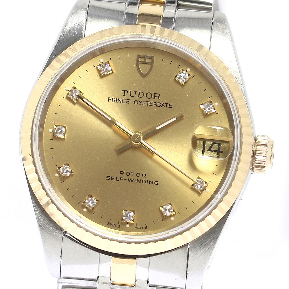 チュードル TUDOR 72033 プリンス オイスターデイト YGコンビ 10Pダイヤ cal.2824-2 自動巻き ボーイズ _753529拍卖