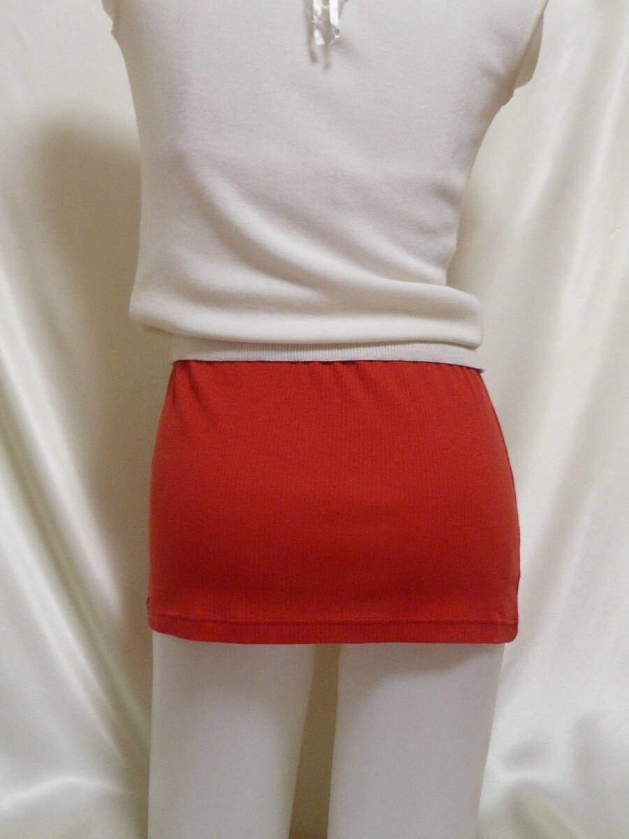 ♪♪明るい赤ストレッチ素材の超マイクロミニ☆やさしく締まります^^♪♪拍卖