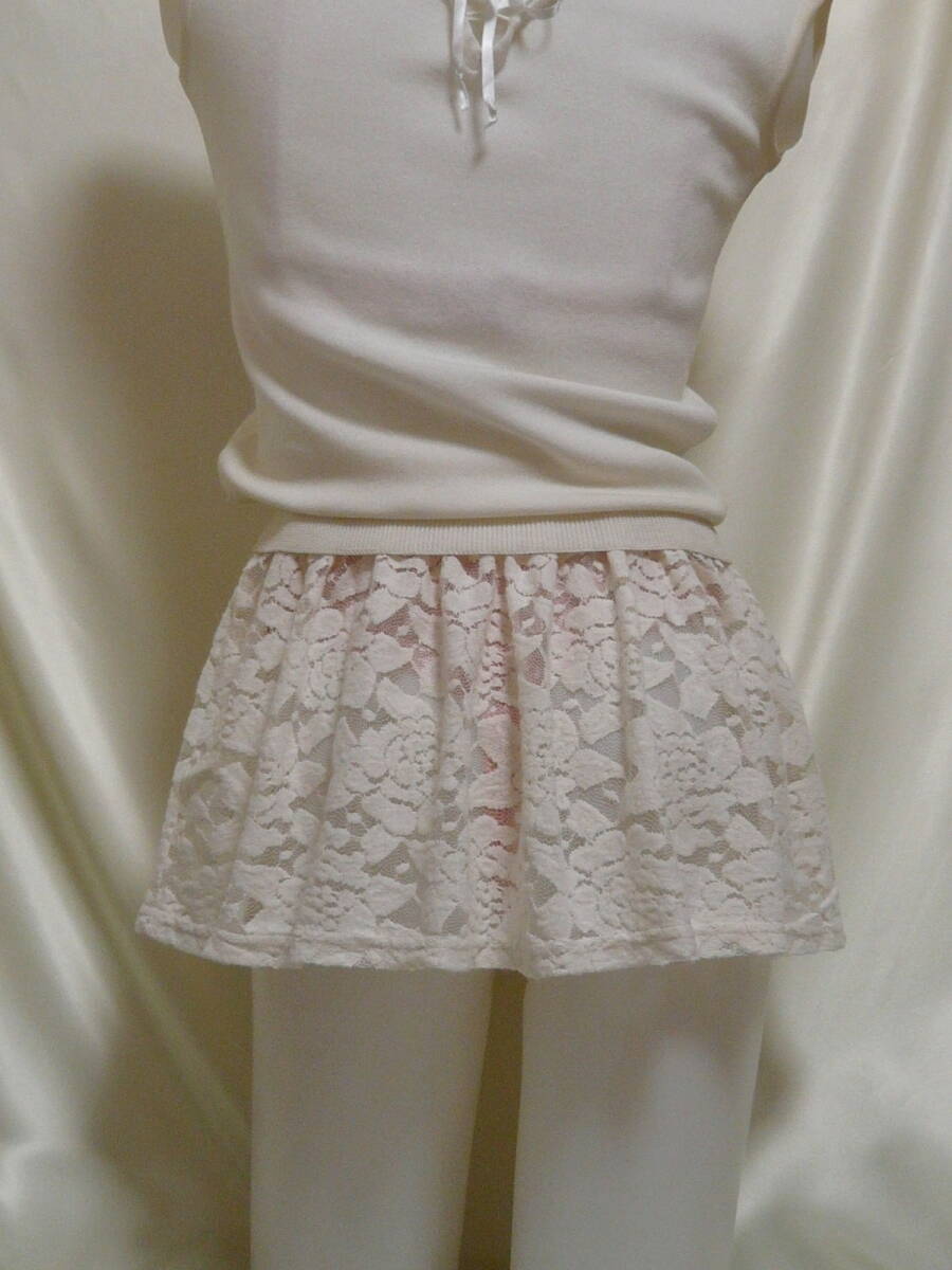 ♪♪アイボリー地ふわふわお花のレースの超マイクロミニ☆とってもラブリー^^♪♪ 拍卖