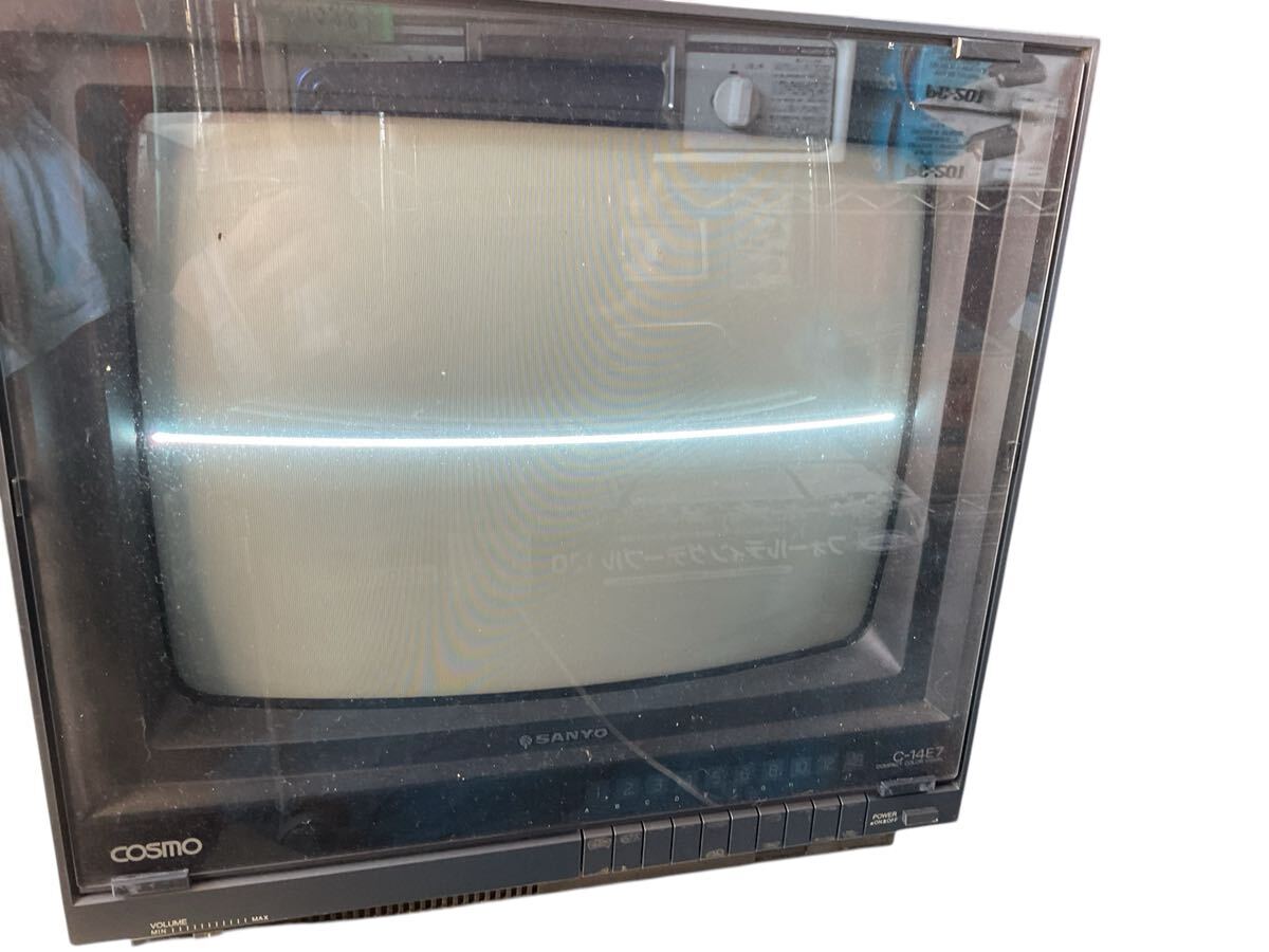 現状品 昭和レトロ SANYO サンヨー カラーテレビC-14E7 COSMO コスモ 通電確認OK ビンテージ コレクション拍卖