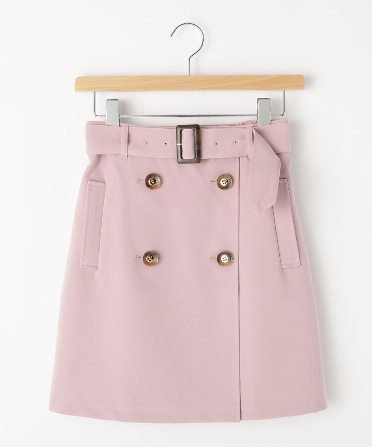 ラスト 新品 MAJESTIC LEGON トレンチミニスカート ピンク(072) 01(S) 定価4950円拍卖