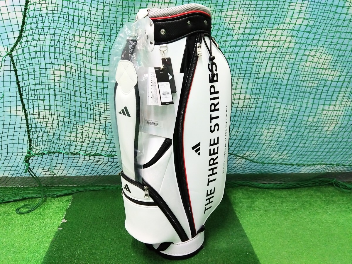 【05】【キャディバッグ】【即決価格】 【新品】【値下】アディダス 軽量パフォーマンス キャディバッグ(2025年)/JH3721/8.5型/2.8kg/WHITE拍卖