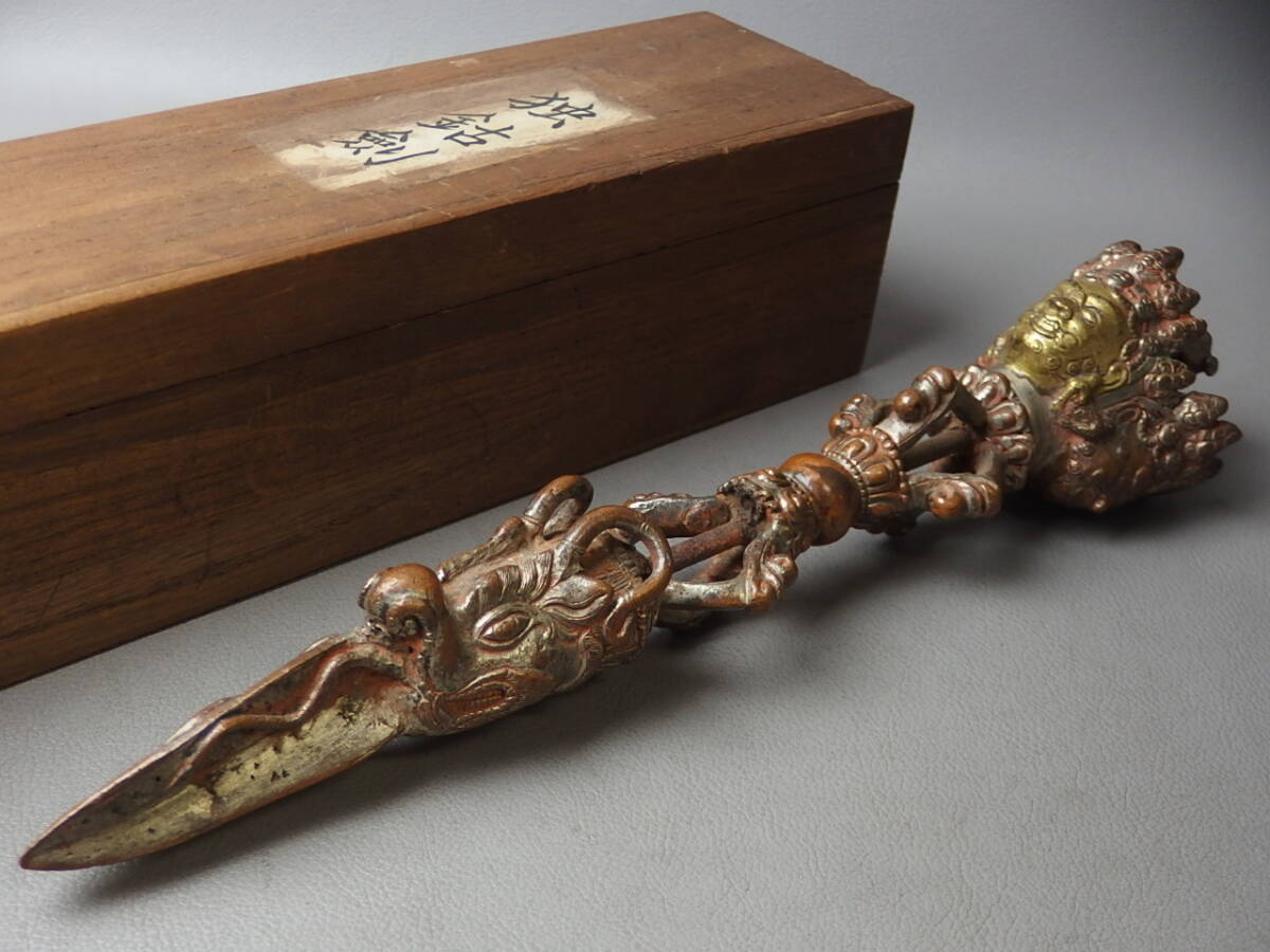 【骨董・仏教美術】★中国?チベット?インド?日本?★★独鈷剣 fs113tgl.7 密教 法具 茶道具拍卖