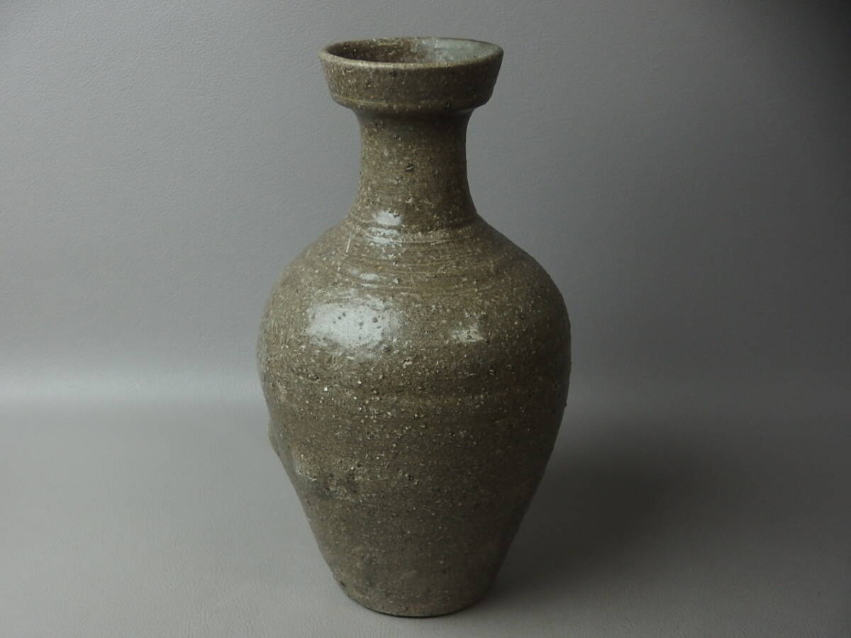 【骨董・茶道具】★李朝 高麗★★青磁盤口徳利 fs100tb22.7 朝鮮美術 酒器 花瓶 花道 華道拍卖