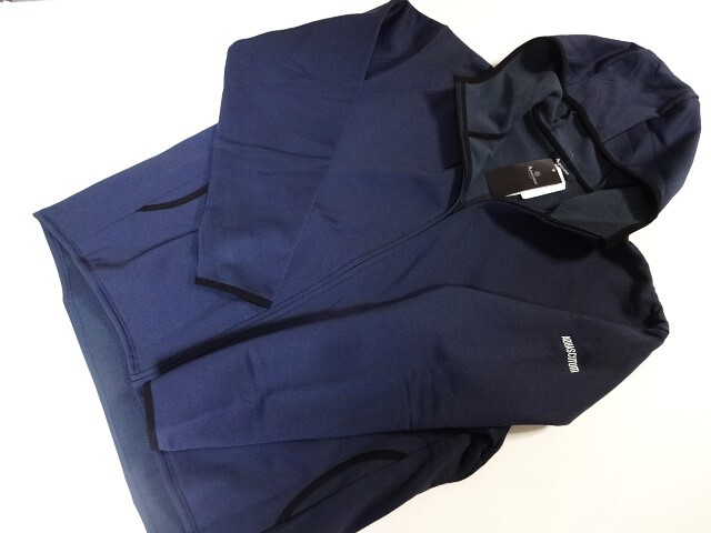 新品 未使用 Aquascutum アクアスキュータム 裏ハイブリッドフリース ストレッチ フルジップ パーカー L ネイビー メンズ LONDON拍卖