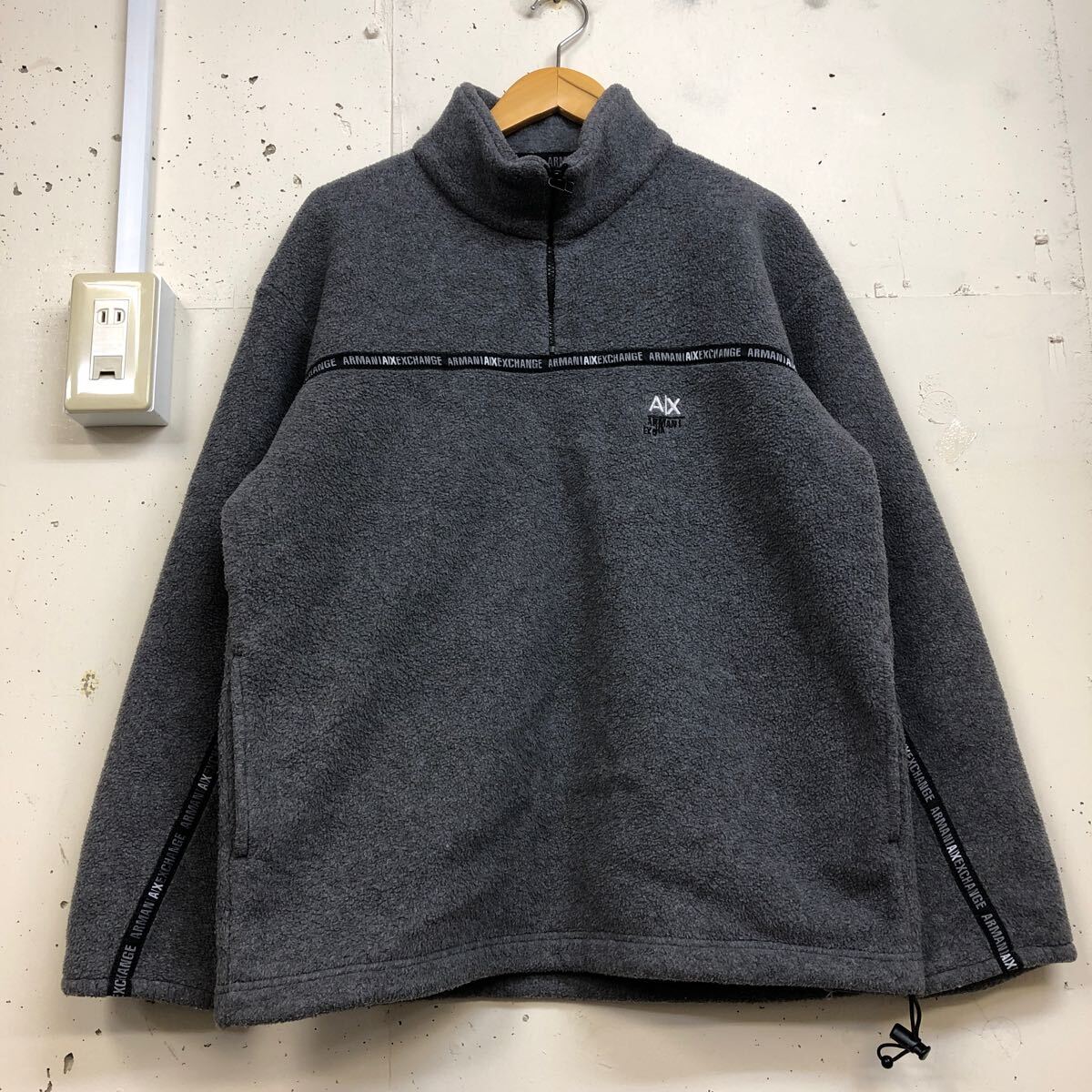 ARMANI EXCHANGE アルマーニ プルオーバー フリースジャケット USA製 グレー サイズS メンズ 長袖 拍卖