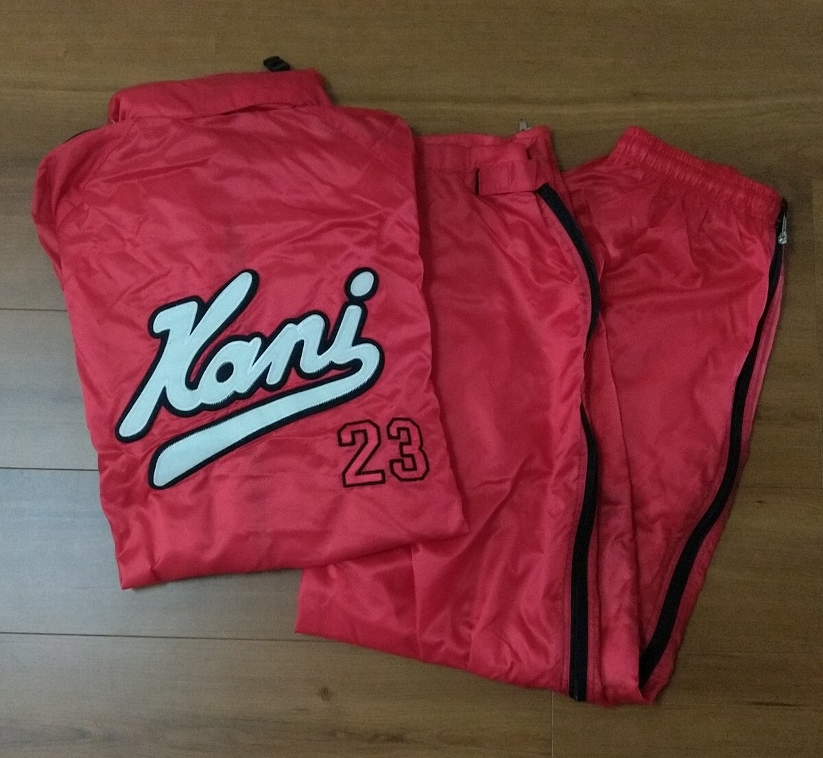 Karl Kani ジャージ メンズ セットアップ 上下セット 古着 2way 赤 長袖 ナイロン L拍卖