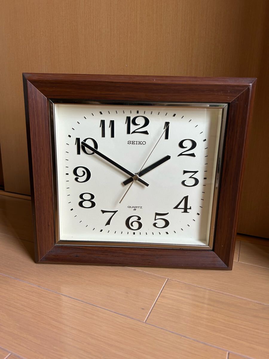 昭和レトロ SEIKO セイコー スクエア型 壁掛け時計 ビンテージ時計 アンティーク時計 クオーツ QUARTZ拍卖