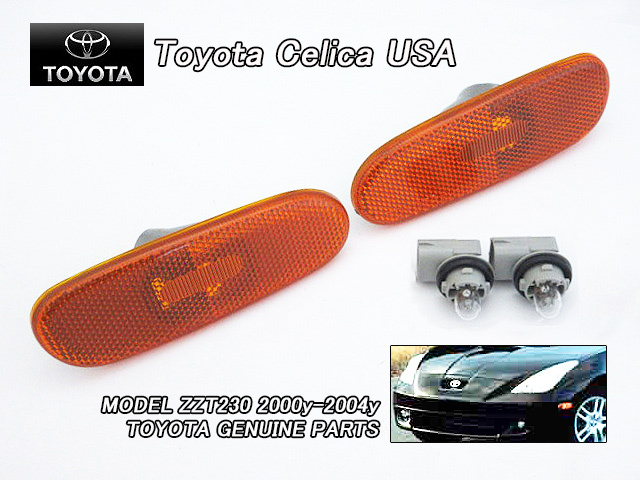 セリカZZT230/TOYOTA/トヨタCELICA純正USサイドマーカーAssyフロント左右/USDM北米仕様ソケット.バルブ付きUSAオレンジ色コーナーランプ拍卖