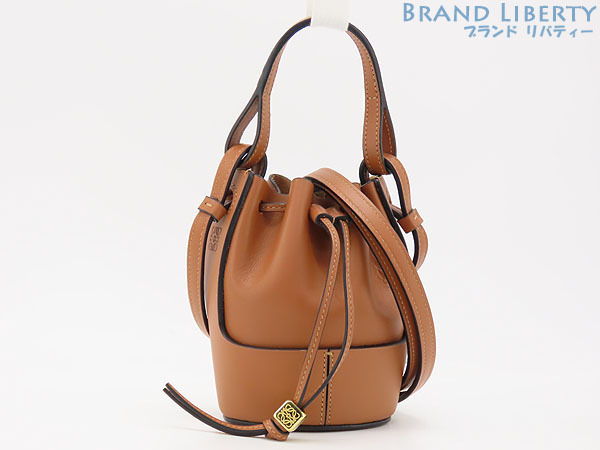 新品同様 ロエベ バルーンバッグ ナノ アナグラム 2WAY バケツ型 巾着バッグ ミニハンドバッグ ショルダーバッグ A710R85X01拍卖