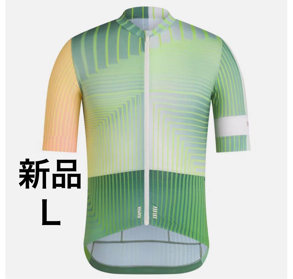 新品 Rapha Men’s Pro Team Training Jersey Lサイズ グリーン ラファ メンズ プロチーム トレーニング ジャージ拍卖