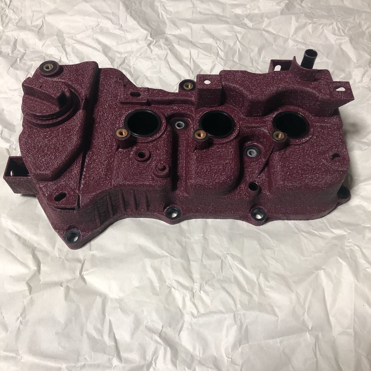 ダイハツKFエンジンヘッドタペットカムカバーリンクルペイントチヂミ結晶塗装紫パープルヘッドミライースムーブタントエッセ拍卖