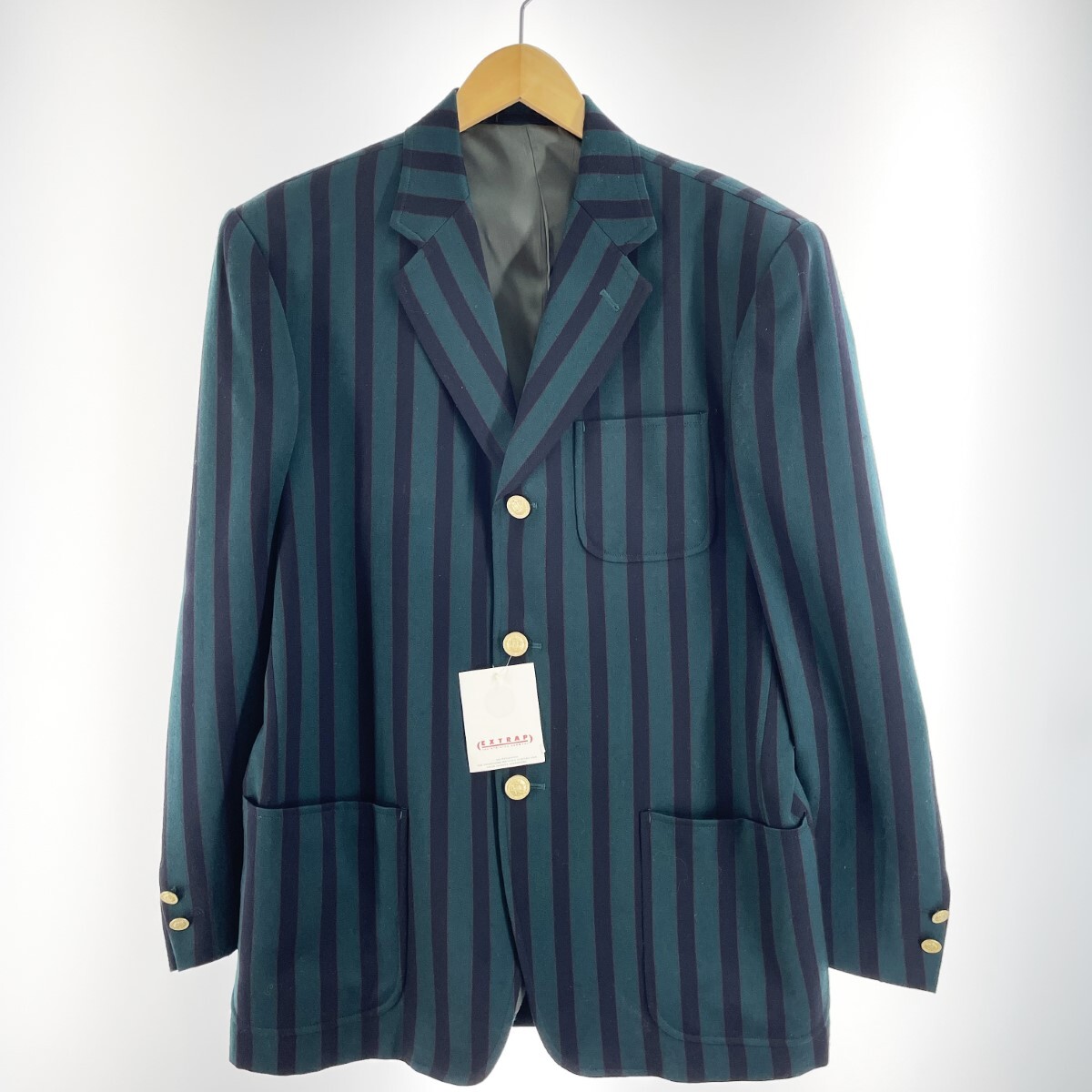 〇〇 VERO MODA メンズ ジャケット ストライプ サイズL 12201 グリーン 未使用に近い拍卖