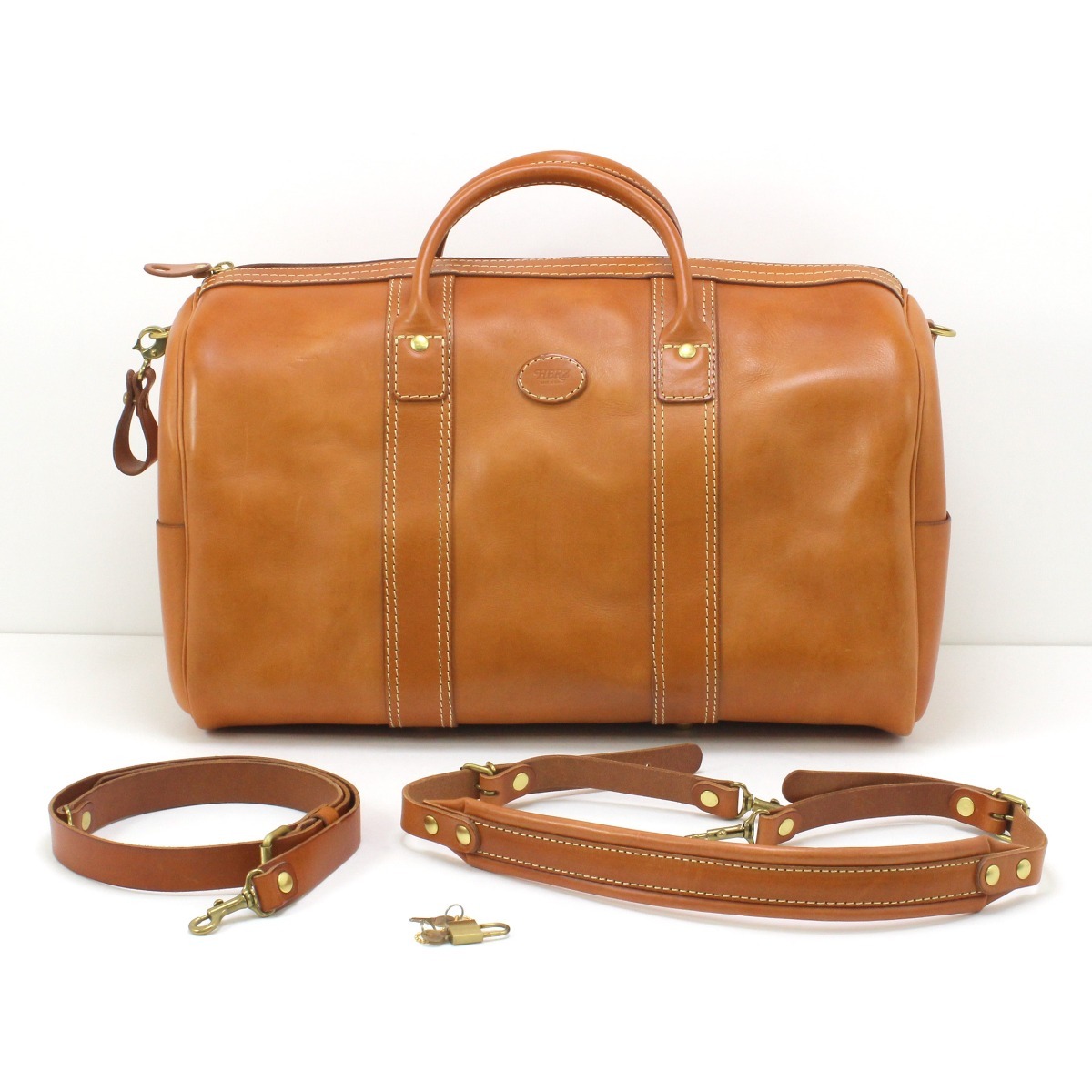 $$ ヘルツ HERZ ボストンバッグ LLサイズ V-23 キャメル やや傷や汚れあり拍卖