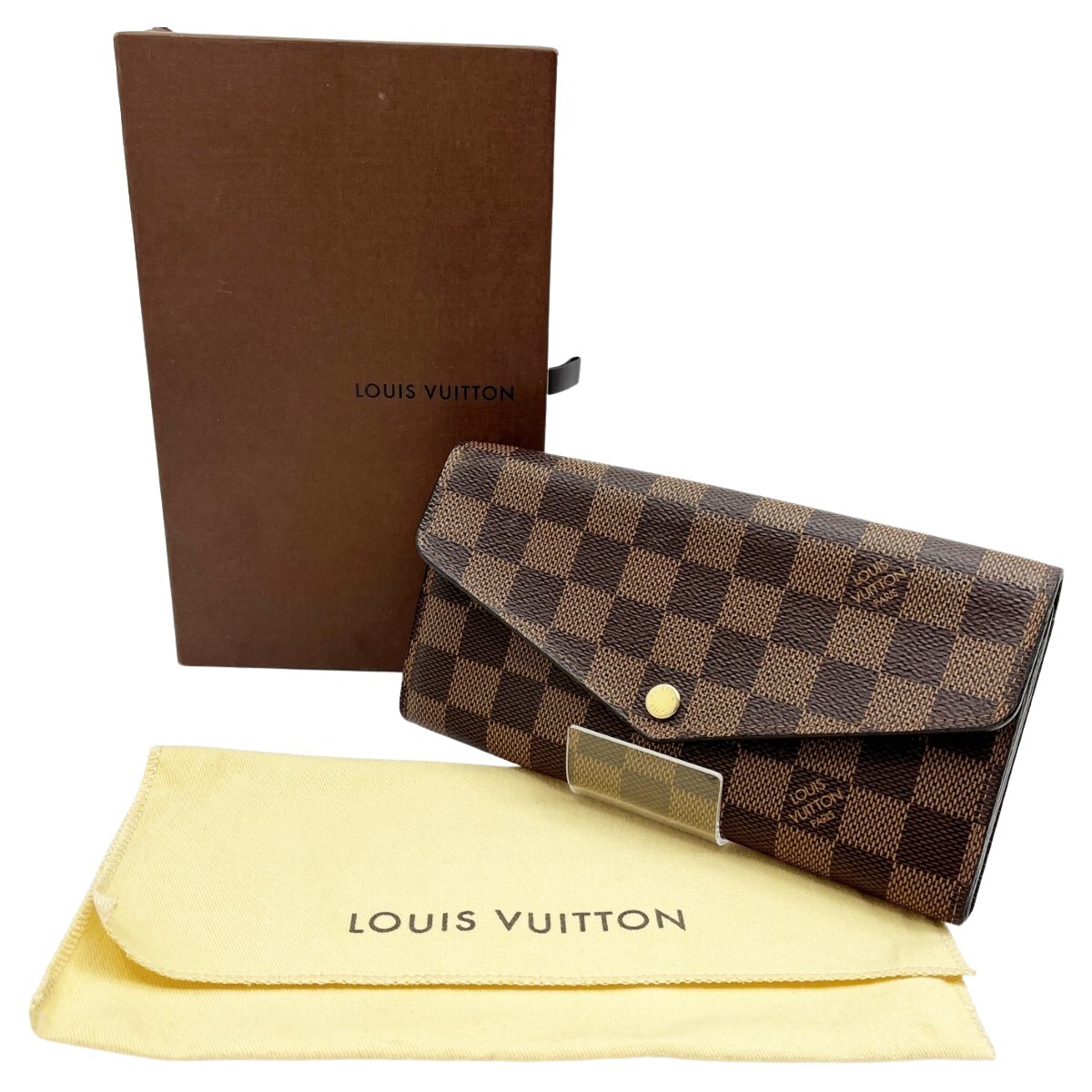 ◆◆ LOUIS VUITTON ルイヴィトン 長財布 ダミエ ポルトフォイユサラ N63209 ブラウン やや傷や汚れあり拍卖