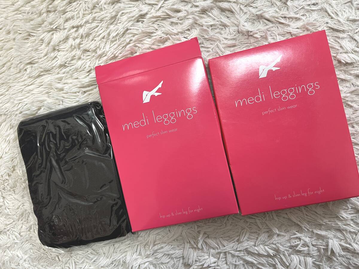 ◆レギンスMx2点◆フラット【medi leggings】スパッツ/ゲルマニウム・チタン・銀配合生地:黒拍卖