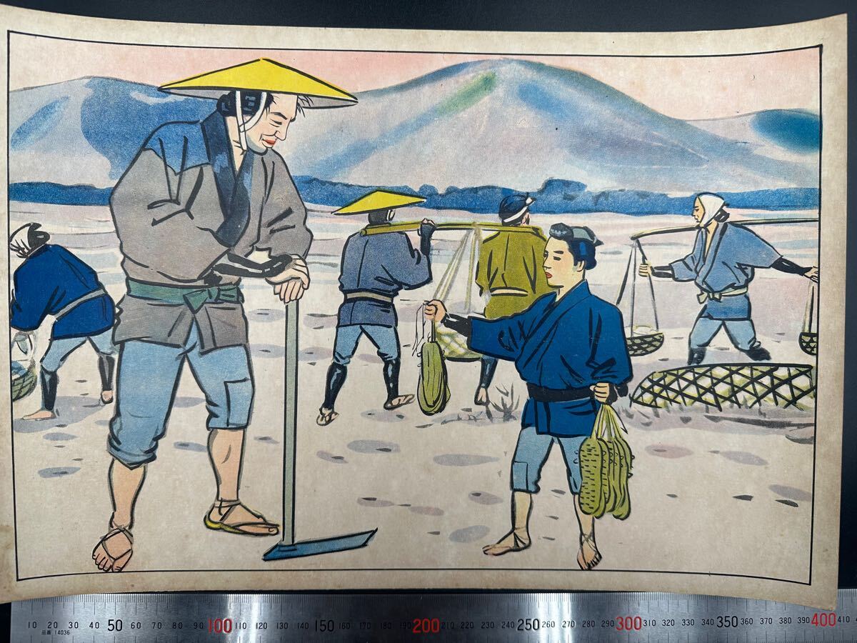 戦時紙芝居「二宮尊徳一代記」報徳紙劇 大日本報徳社教務部 全一巻二十景 三景目 昭和レトロ 当時物拍卖