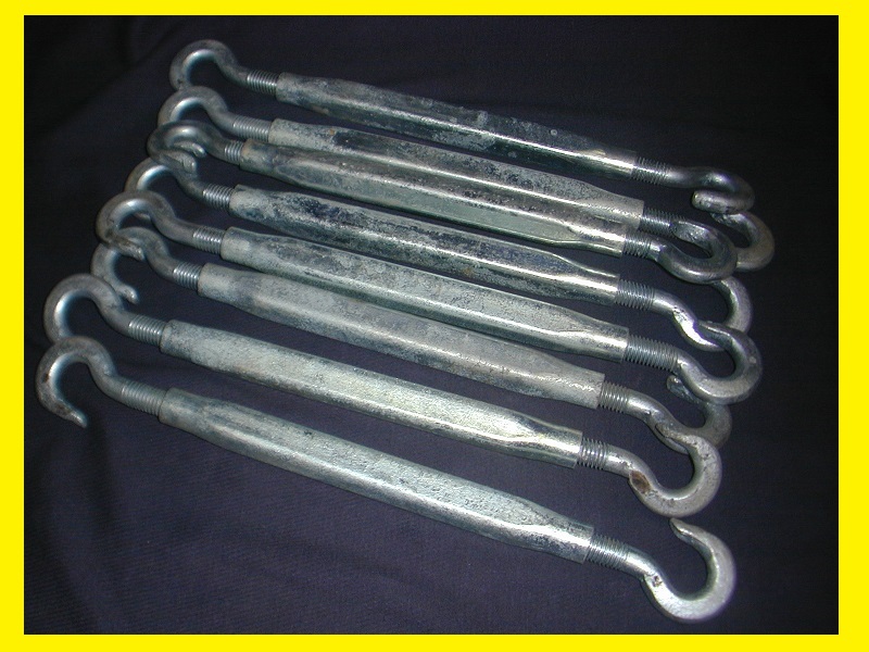 両フック 大型ターンバックル 8本セット【未使用】約340mm~約500mm パイプターンバックル拍卖