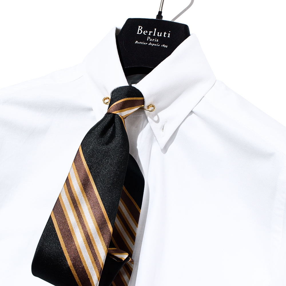 スーツセレクト 黒×金 レジメンタル ネクタイ SUIT SELECT ストライプ ブラック×ゴールド×ブラウン×ホワイト 拍卖