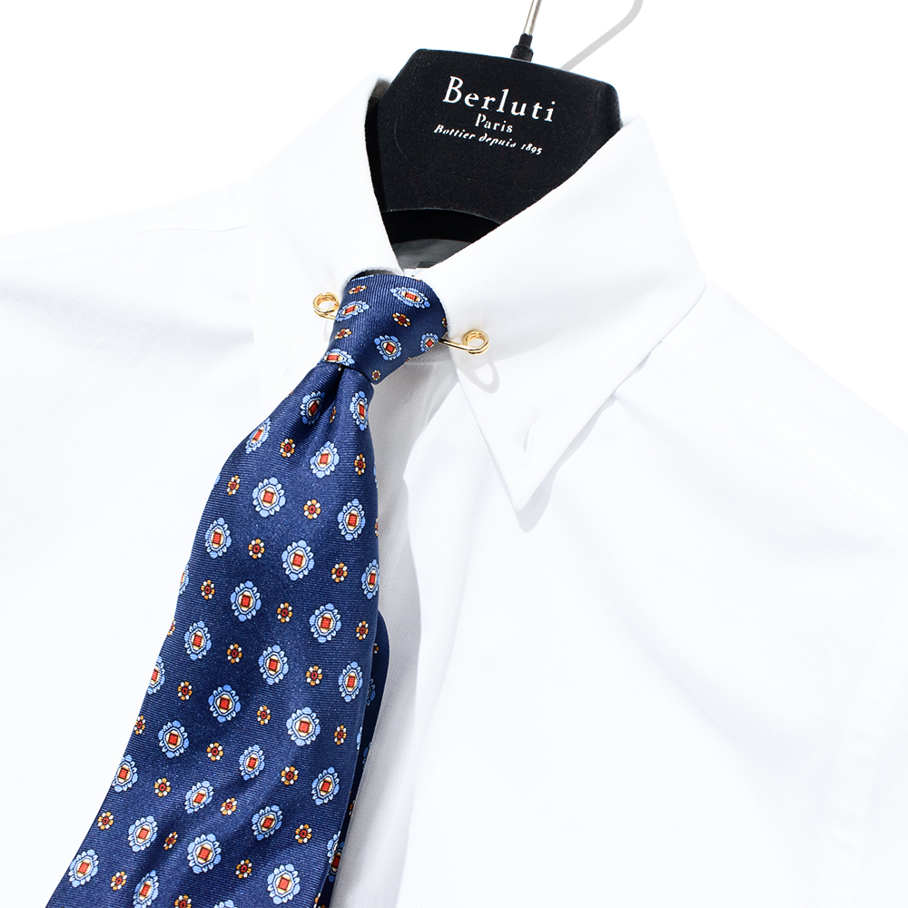 仏 COURREGES クレージュ 小紋柄 ネクタイ ブルー フランス パリ FRANCE PARIS拍卖