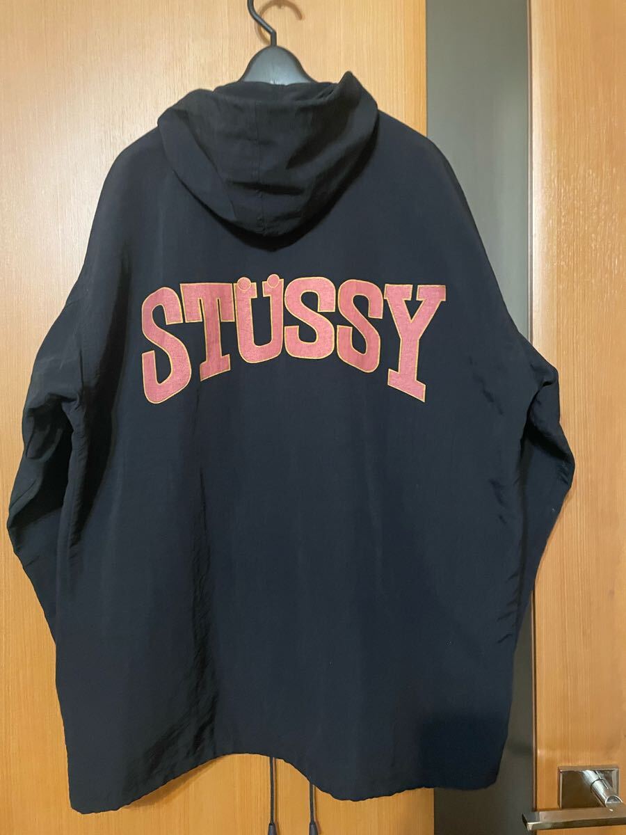 激レア アーカイブ『STUSSY』80s 黒タグUSA製 ナイロンフーテッドコート オールドステューシー VINTAGE ヴィンテージ 古着 アメリカ製 M拍卖