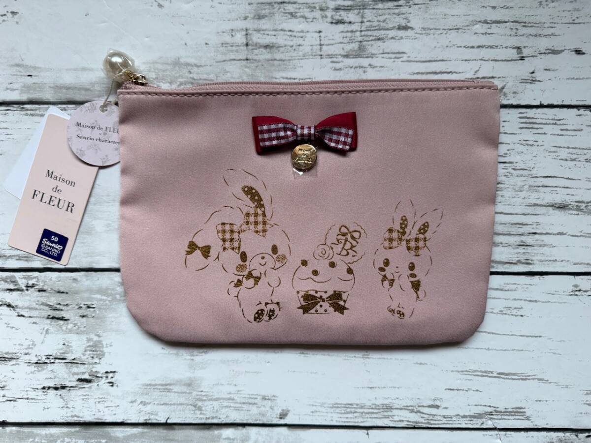 未使用★Maison de FLEUR/メゾンド フルール★サンリオ Bonbonribbon ポーチ ピンク リボン拍卖