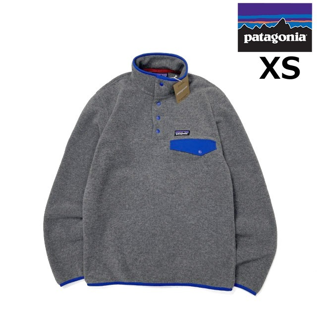 売切り【正規新品】Patagonia パタゴニア◆L/W SYNCHILLA SNAP-T フリース スナップボタン US購入 軽量 男女兼用(XS)グレー 青 190124-70拍卖