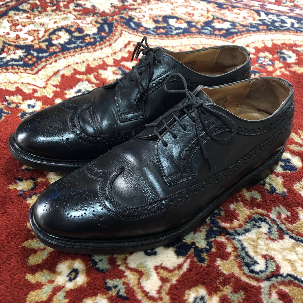 RRL 革靴 ダブルアールエル ウイングチップ メダリオン ラルフローレン 黒 RALPH LAUREN レザー 拍卖