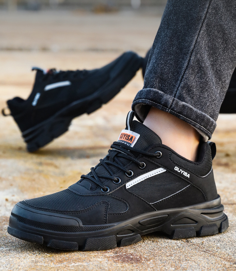 安全靴 あんぜん靴 作業靴 メンズ 鋼先芯 鋼製ミッドソール 軽量 通気 耐摩耗 衝撃吸収 サイズ:25.5cm拍卖