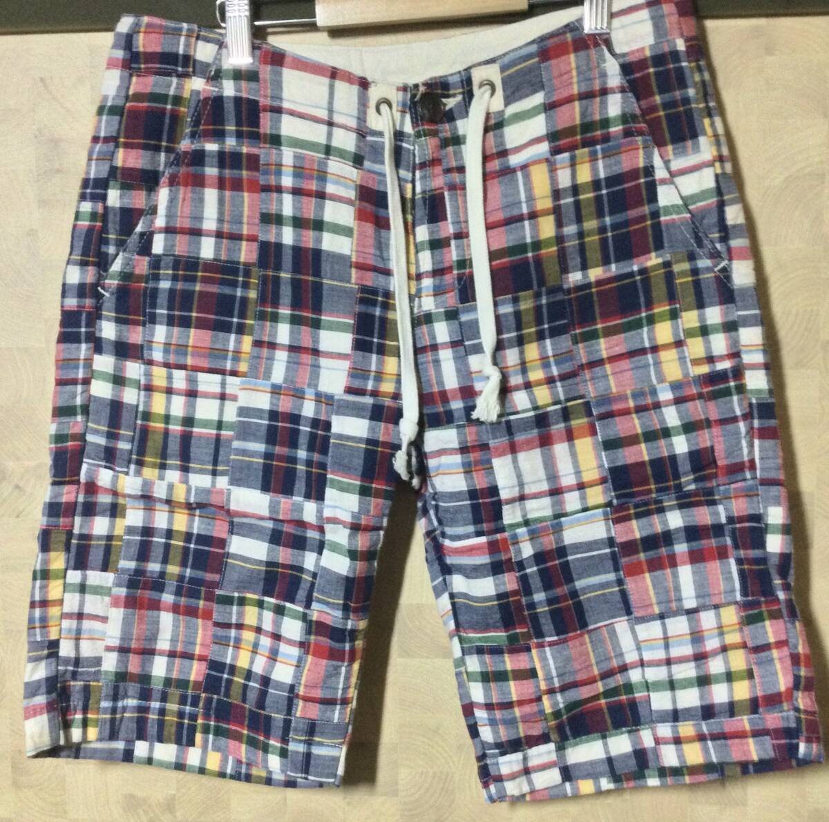 エフオービー ファクトリー FOB FACTORY パッチワーク ショートパンツ マルチカラー 総柄 マドラスチェック 日本製拍卖