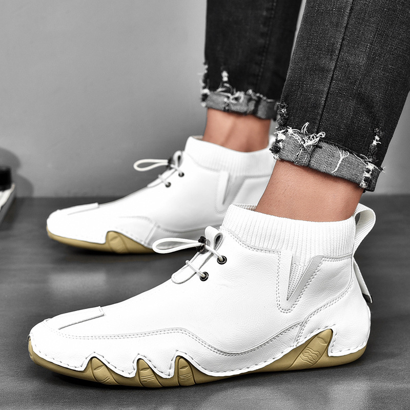 新入荷 大人気マーティンブーツ スリッポン スニーカー ドライビング ブーツ メンズ 春秋冬靴 カジュアル 白 24cm-28cmサイズ選択 2色拍卖