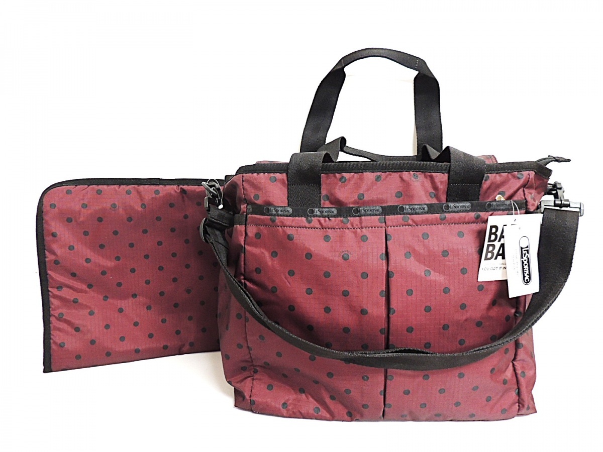 未使用 LeSportsac レスポートサック ライアンベビーバッグ 7532 D301 マザーズバッグ RYAN BABY BAG マルベリードット 管7拍卖