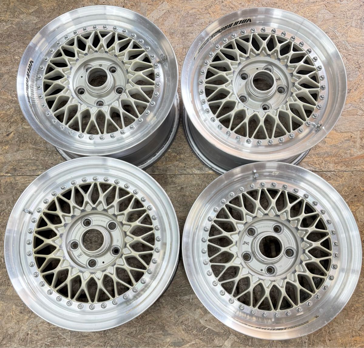 【希少!】RAYS ボルクレーシング SUPER FINE RIM メッシュ 16インチ 7J+50 PCD 114.3 5穴 5H 当時物 絶版 旧車 グロリア セドリック 拍卖