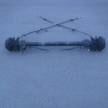 AZワゴンRリア純正サスペンションMH34Sアクスル ビーム ハウジング リヤ ホーシング チューブ左サイド駐車ブレーキ右ワイヤー ケーブル拍卖