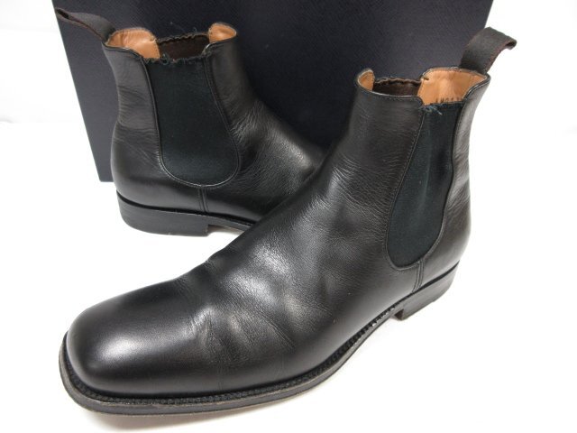 HH【シルバノマッツァ Silvano Mazza】 KM0134 レザー プレーントゥ サイドゴアブーツ 靴 (メンズ) size5.5 ブラック ◯30MZA7213◯拍卖