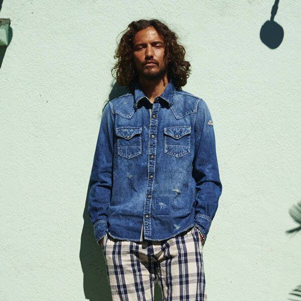 【TMT】ウエスタンデニムシャツXL 日本製 「L/SL 1本針 CRUSH BLEACH DENIM SHIRT (HQ)」 希少ビッグサイズ 本店限定 名作 人気アイテム拍卖