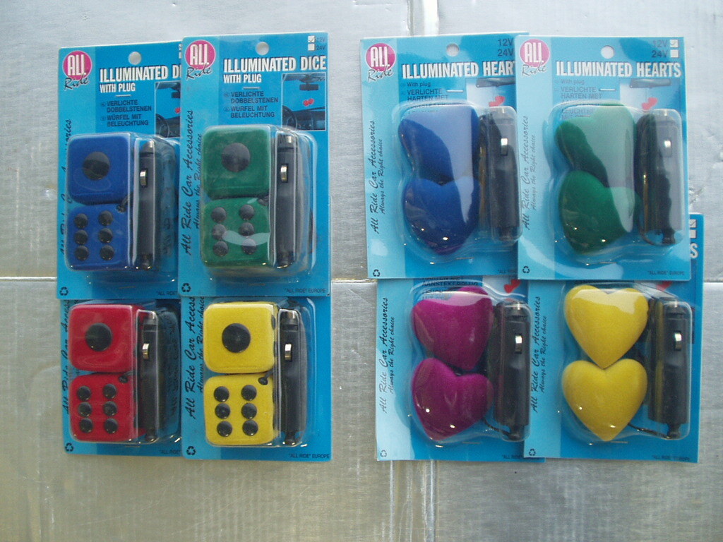 未使用 レトロ 2連ダイスライト&ハートライトB品 8個セットバニング カスタムカー ハンギングダイス ストカン プロット デコトラ アート拍卖