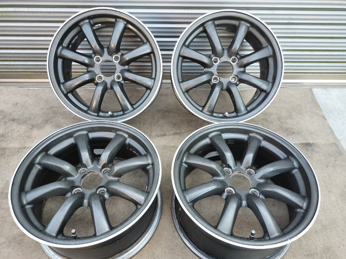 ENKEI 8スポーク 15インチ 7J 4H PCD100 +38★15×7J 4穴 シビック ロードスター ワタナベ ブラックレーシング BR拍卖