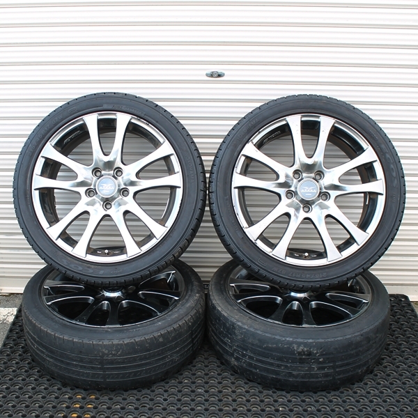 WORK STEEZ ホイールタイヤセット 215/45R17 5H-114.3 +48 4本セット 中古現状拍卖