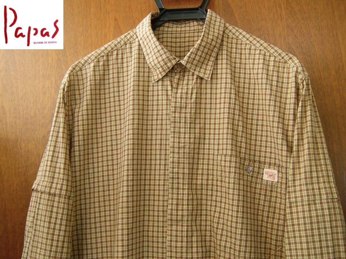 パパス PAPAS 長袖シャツ 比翼ボタン拍卖